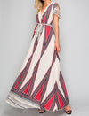 Multicolored Maxi Ivory dress