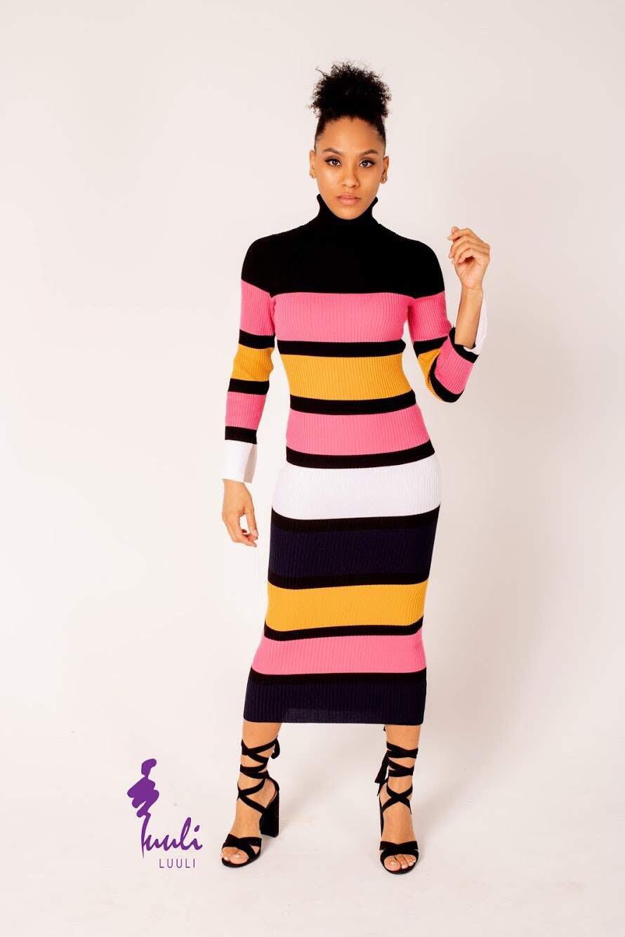Sweater dress turtleneck